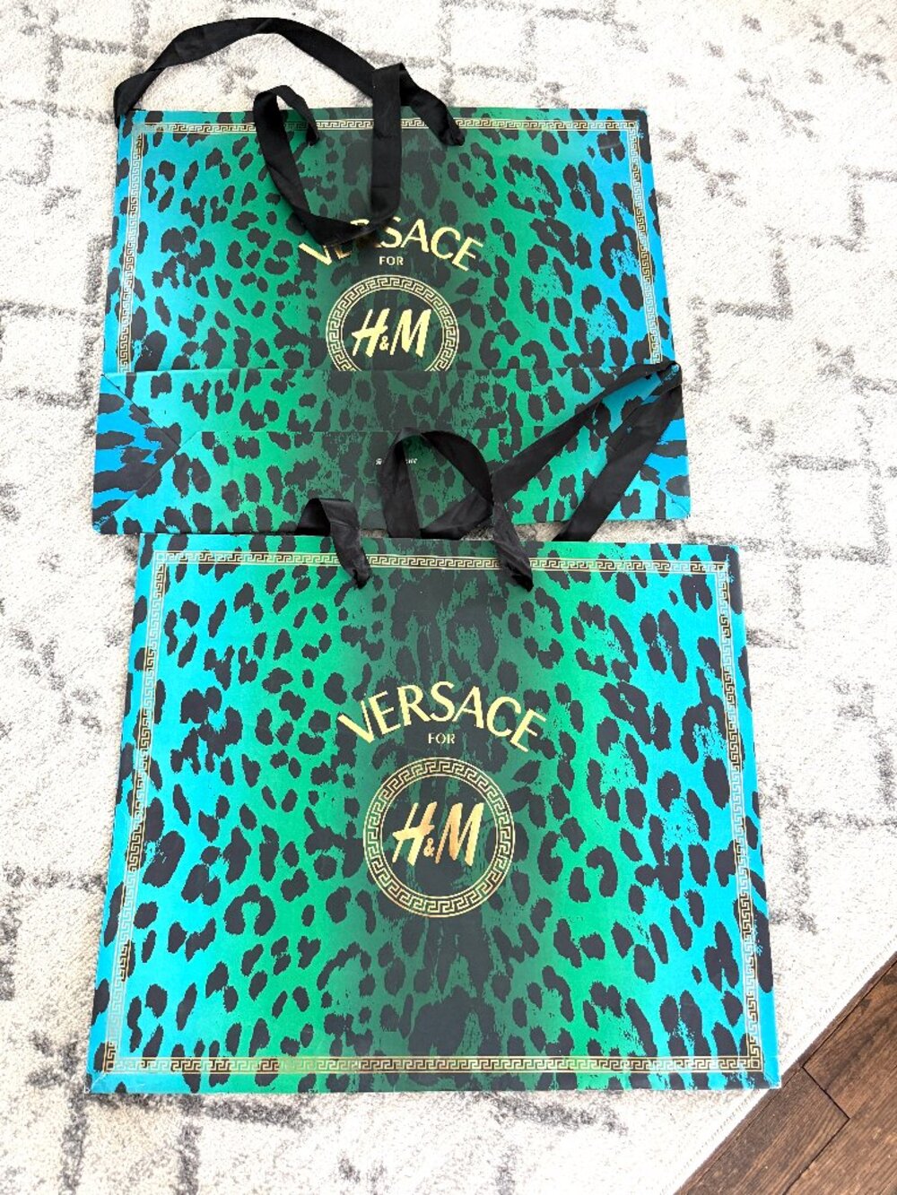 Lot of 2 Versace for H&M XL Paper Shopping Bags